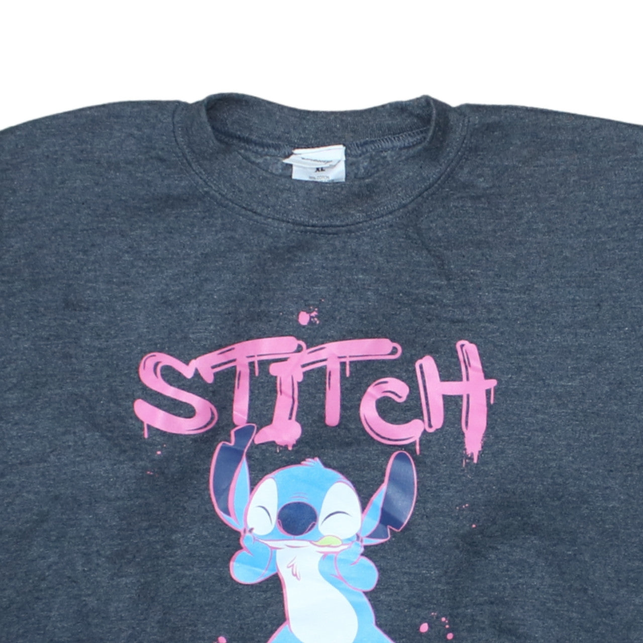 Disney Women’s Navy Blue Stitch Sweatshirt XL Pullover Casual