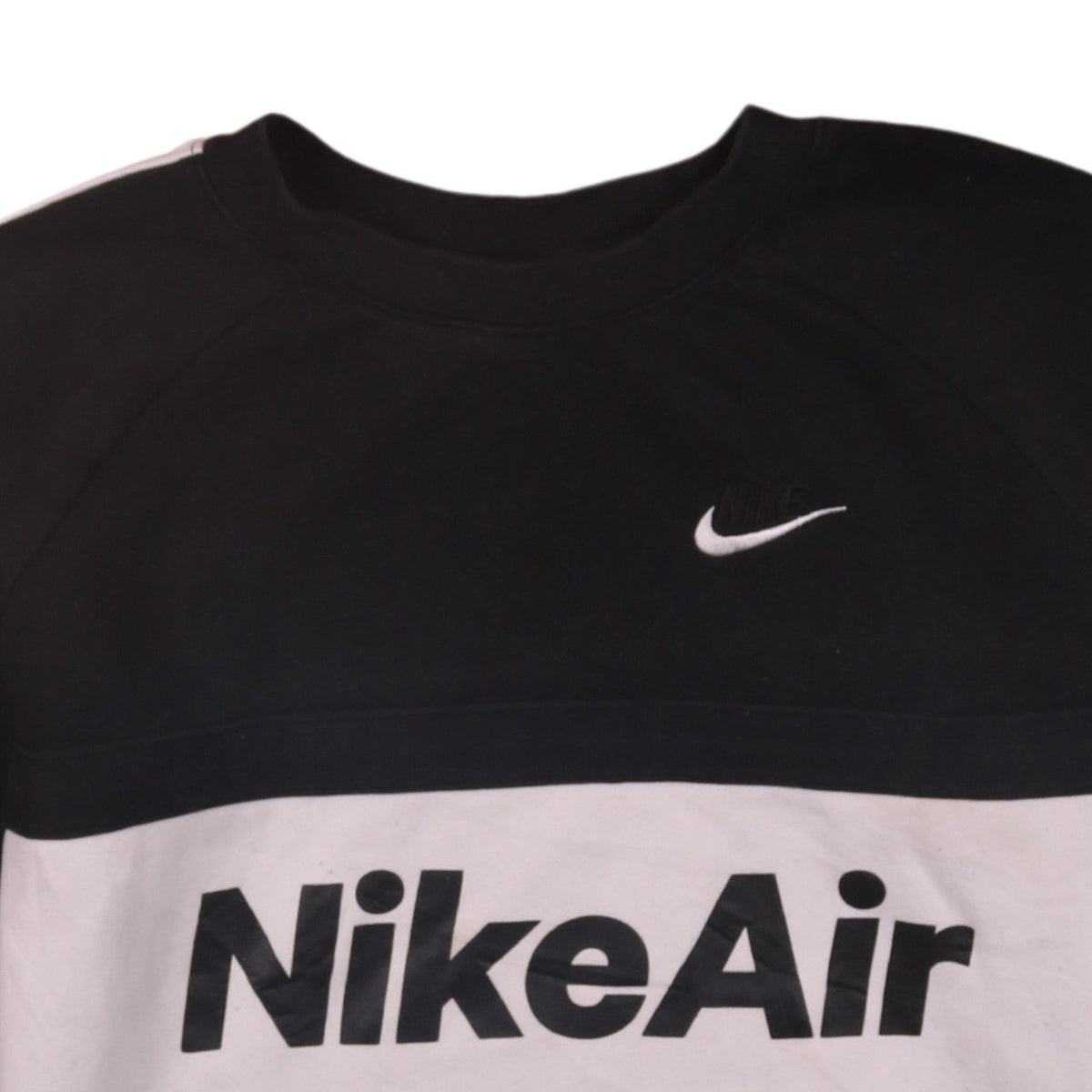 Nike Air Men's Black and White XL Crew Neck Logo Sweatshirt