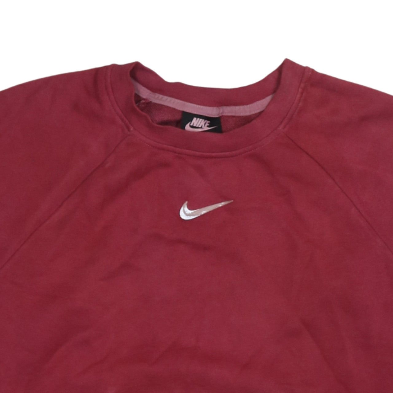 Nike Women's Red Crew Neck Pullover Sweatshirt S Cotton Blend