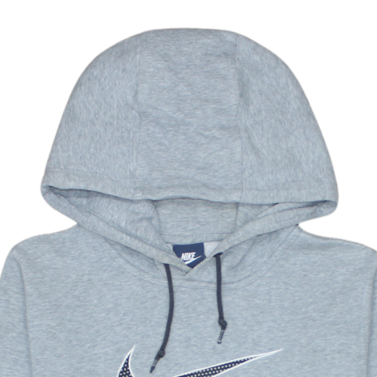 Nike Men's Grey Pullover Hoodie M Regular Fit Fleece Logo Sweatshirt