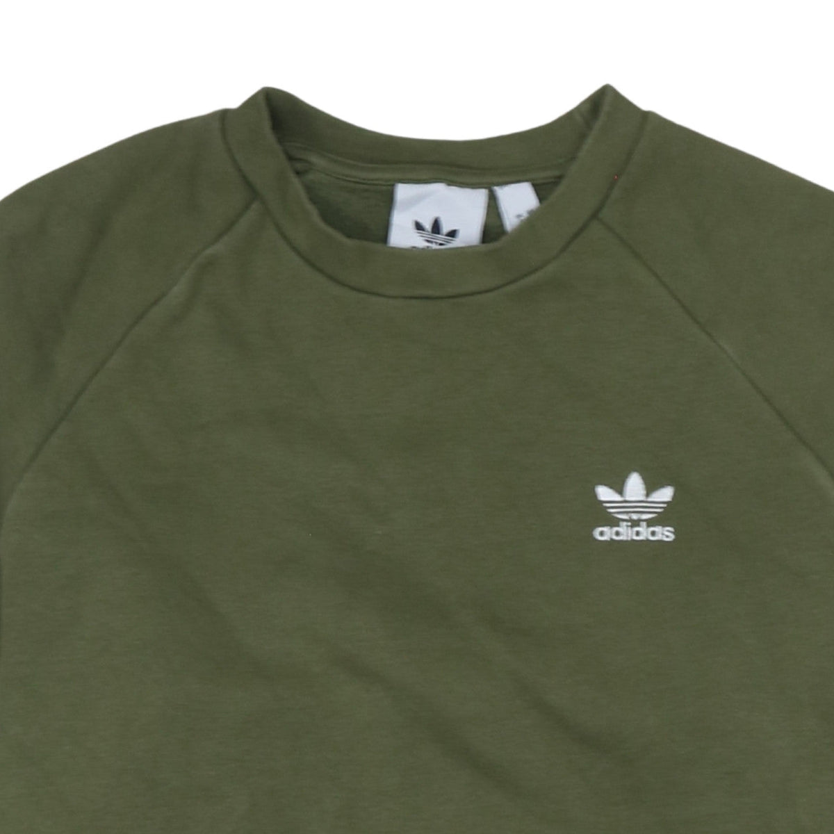 Adidas Men Green Crew Neck Pullover Sweatshirt Size S