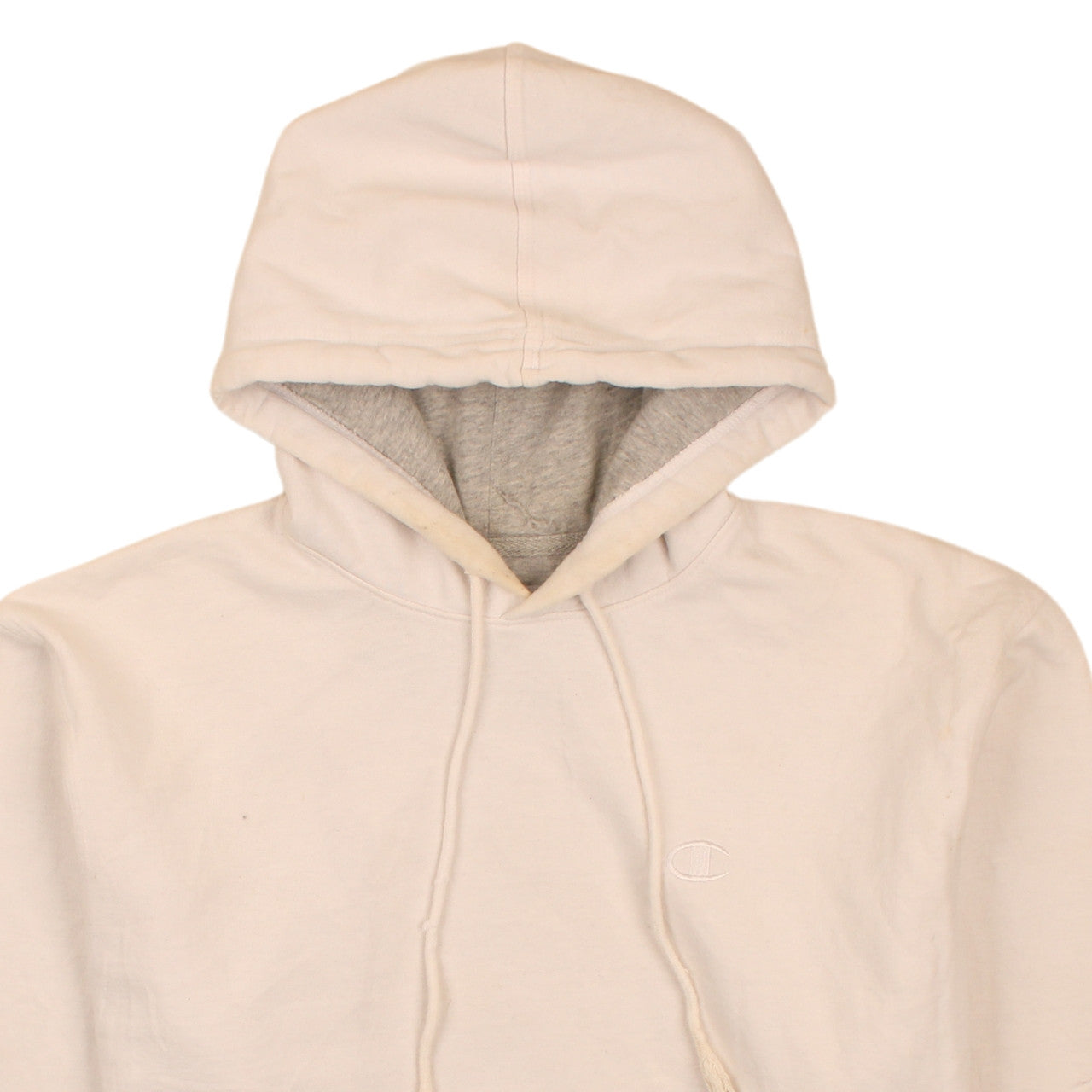 Champion Men's White Pullover Hoodie M Fleece Athletic Sweatshirt