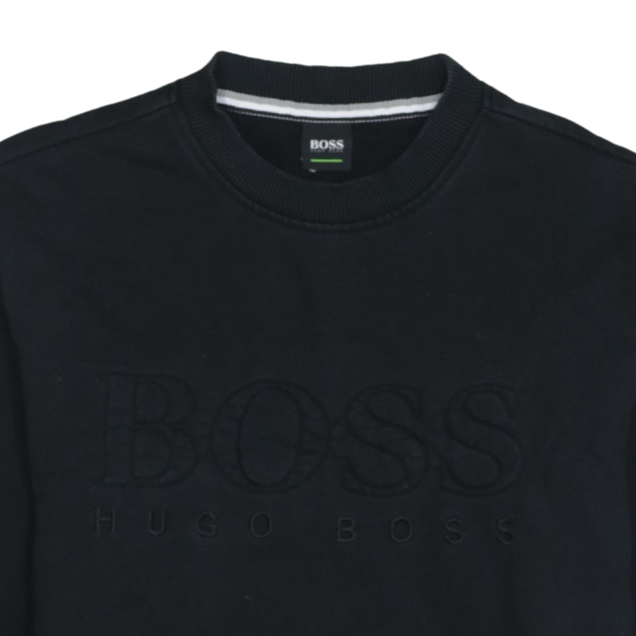 Hugo Boss Men’s Black Cotton Crew Neck Pullover Sweatshirt S