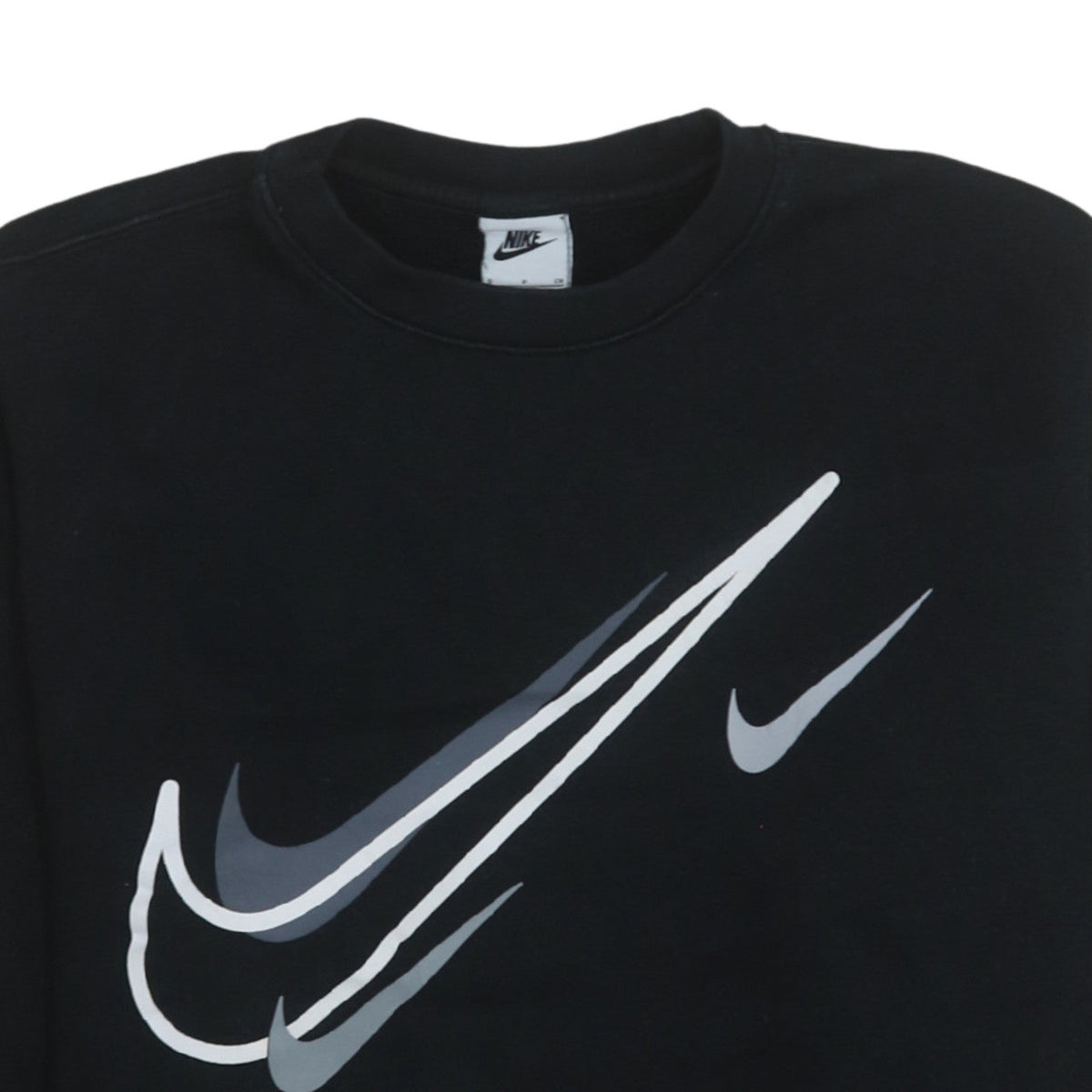 Nike Womens Black Swoosh Logo Pullover Sweatshirt Size S