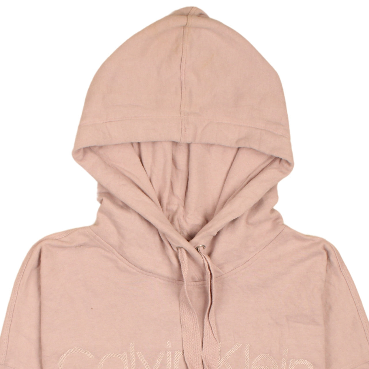 Calvin Klein Women Beige Hooded Pullover Sweatshirt L Relaxed Fit