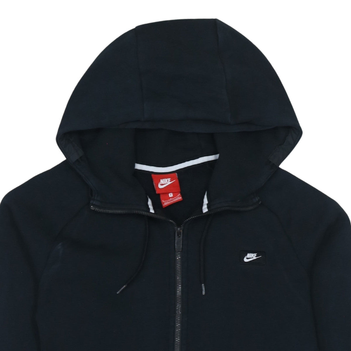 Nike Men's Black Small Full Zip Hoodie Cotton Blend Classic Style