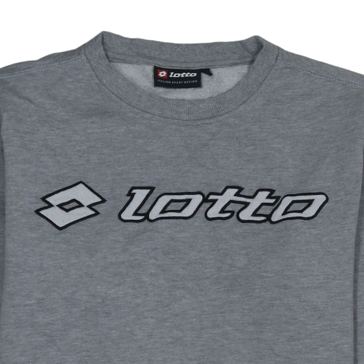 Lotto Men's Grey Crew Neck Logo Sweatshirt Size M