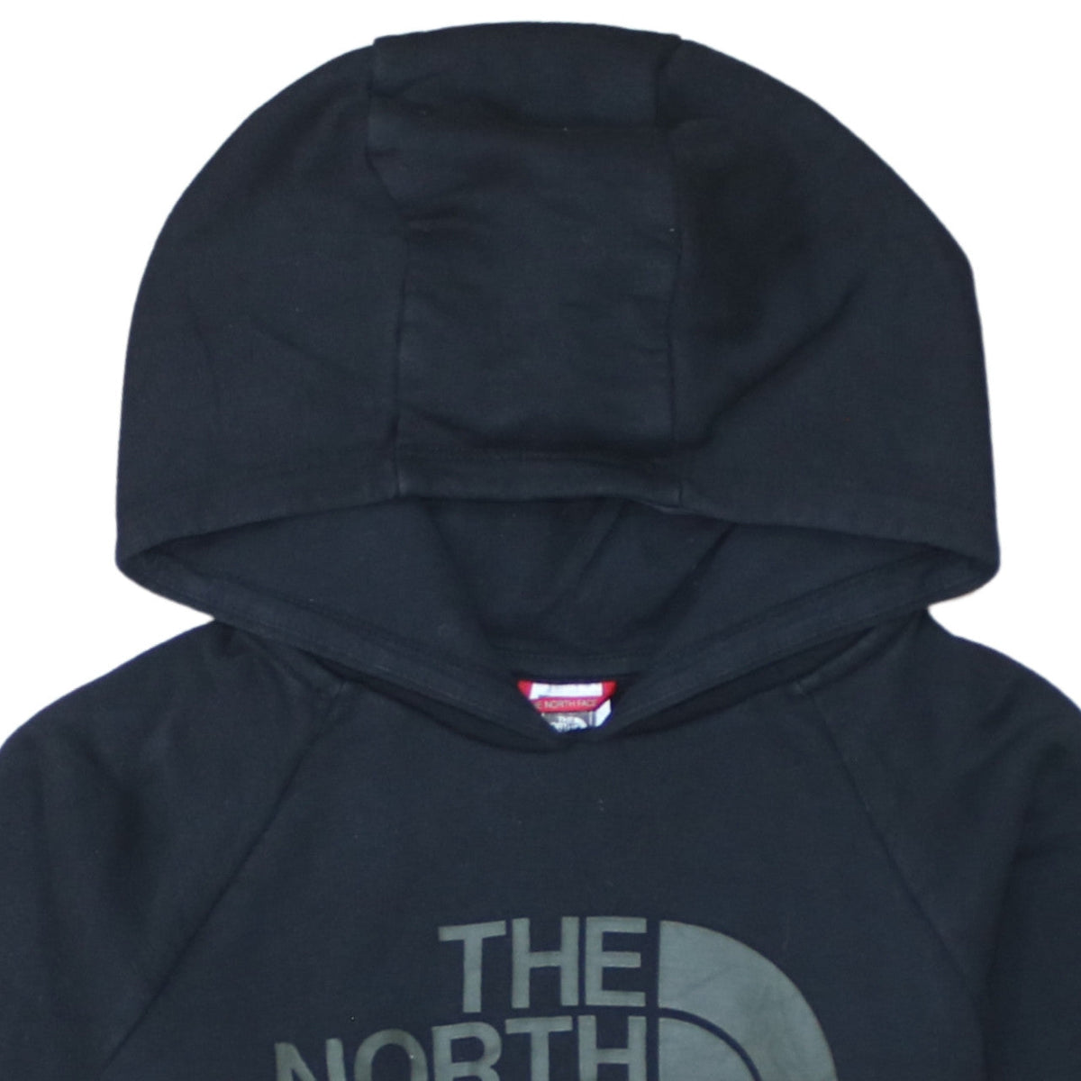The North Face Boys Green Pullover Hoodie L Colourblock Logo Sweatshirt