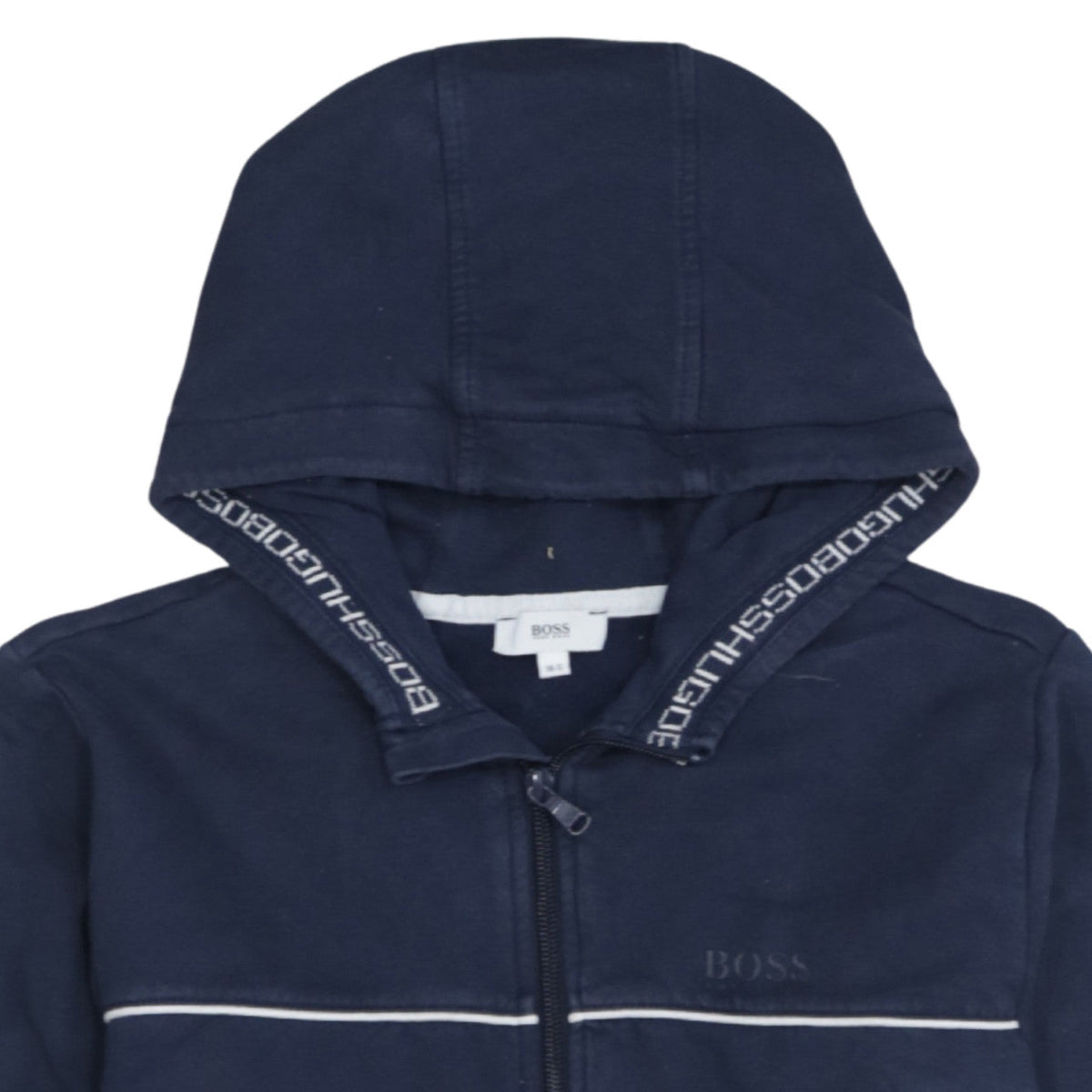 Hugo Boss Boys Blue Full Zip Hoodie Size 14 Years Regular Fit