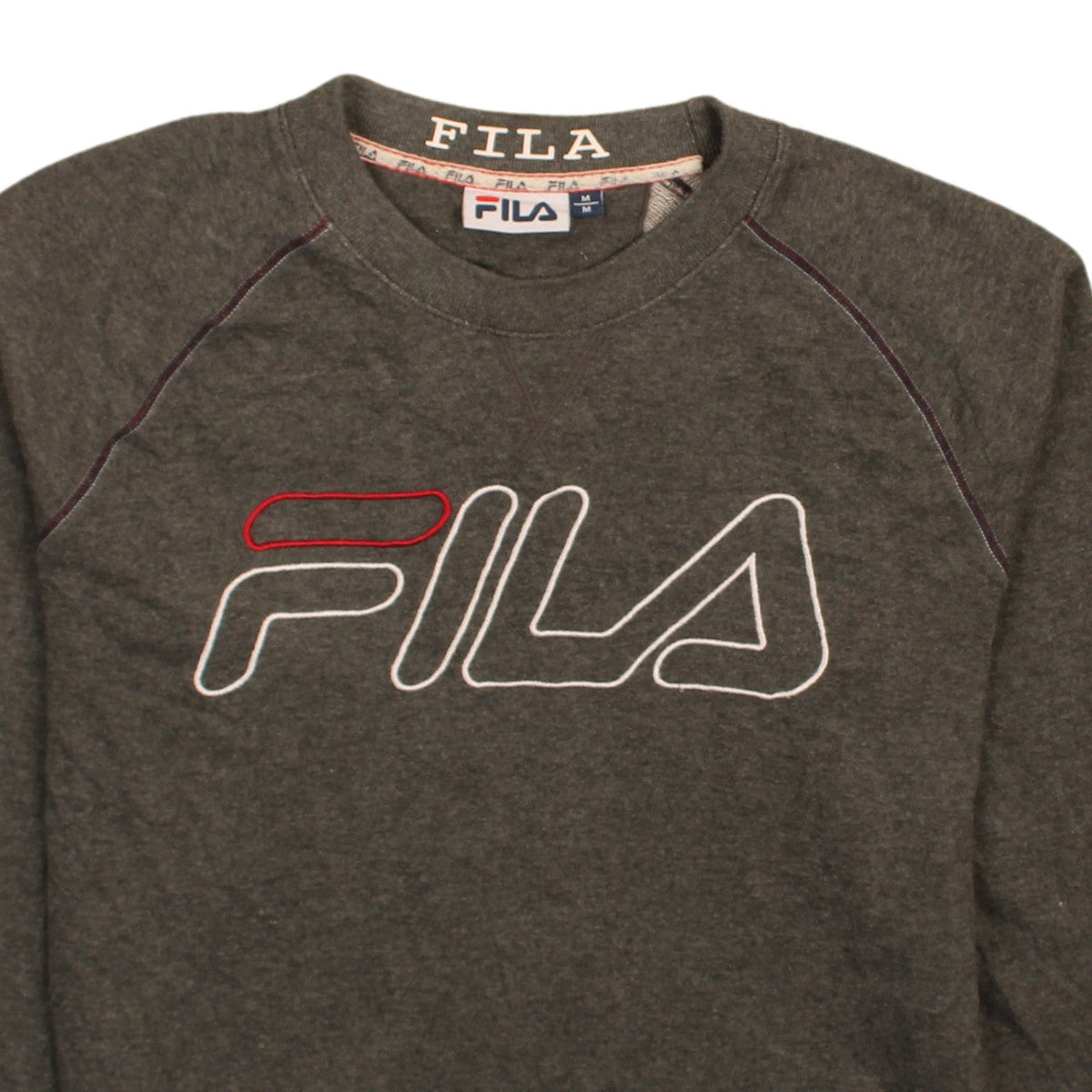 Fila Women Grey Logo Crew Neck Pullover Sweatshirt M