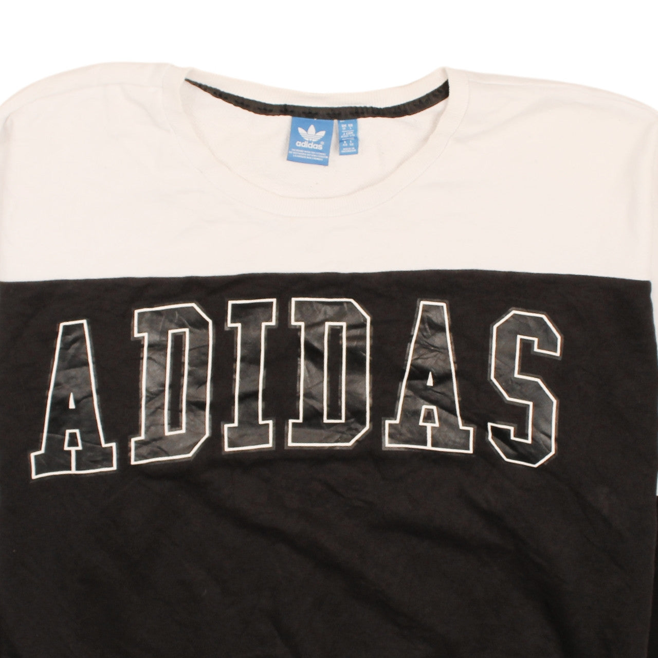 Adidas Women’s Black White Crew Neck Pullover Sweatshirt Size 18