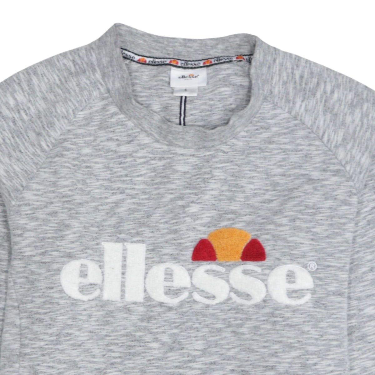 Ellesse Women Grey Logo Sweatshirt Small Pullover Crew Neck