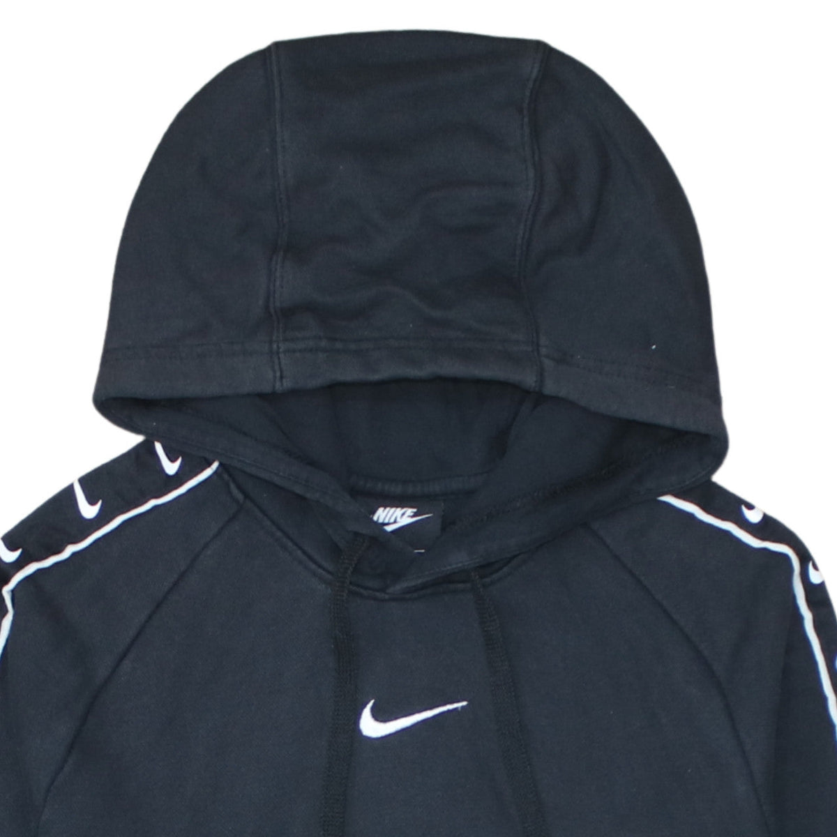 Nike Womens Black XS Pullover Hoodie with Logo Tape Sleeves