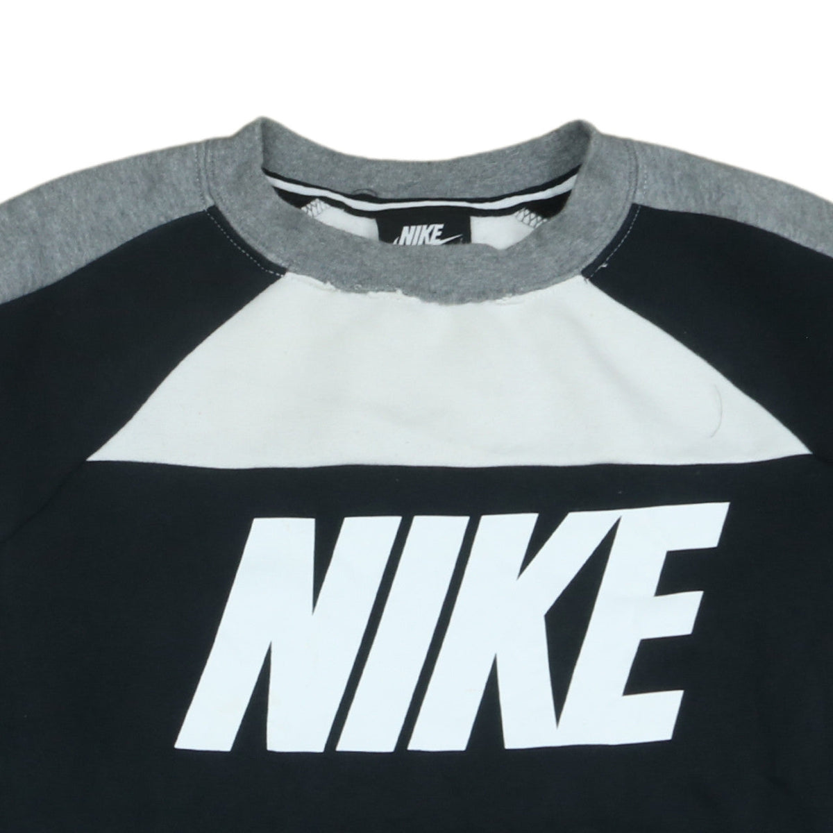 Nike Women’s Black Grey Colourblock Sweatshirt Size S