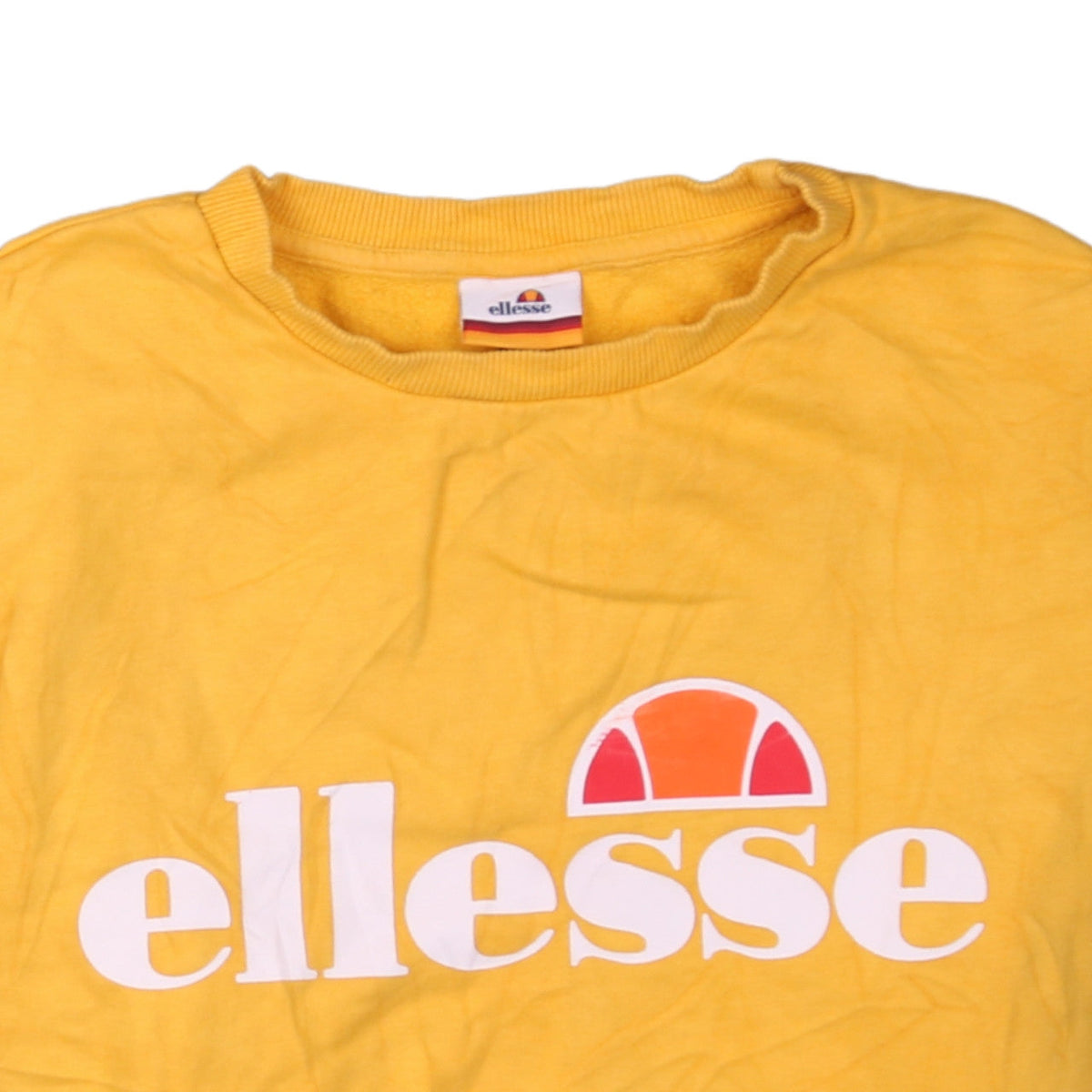 Ellesse Womens Yellow Logo Pullover Sweatshirt UK 8