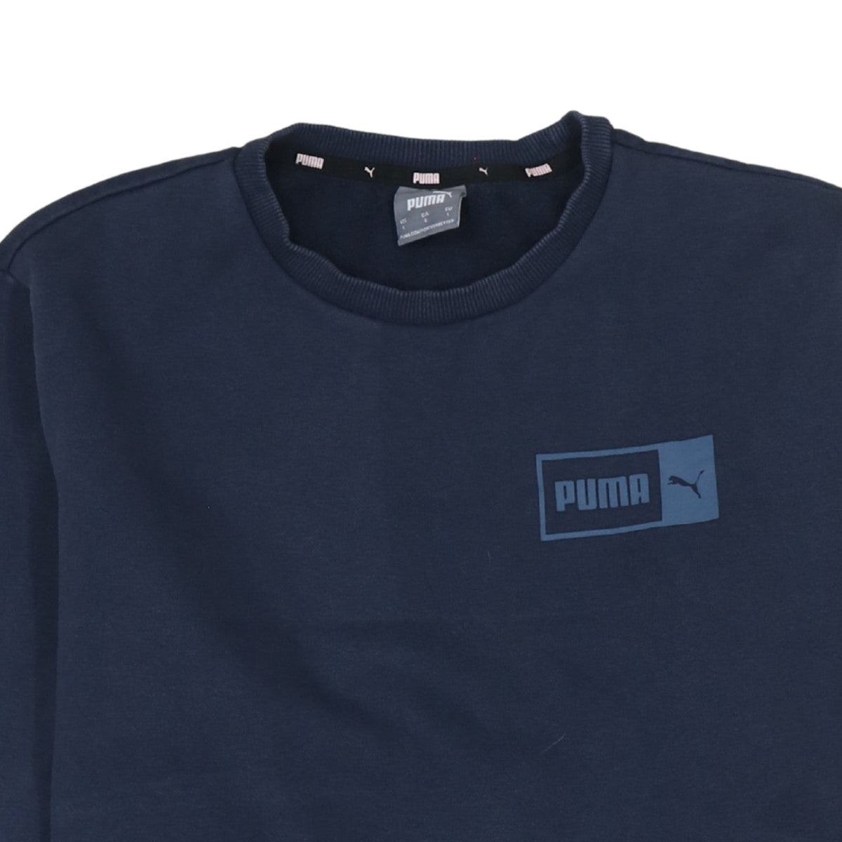 Puma Men Blue Regular Fit Crew Neck Pullover Sweatshirt L