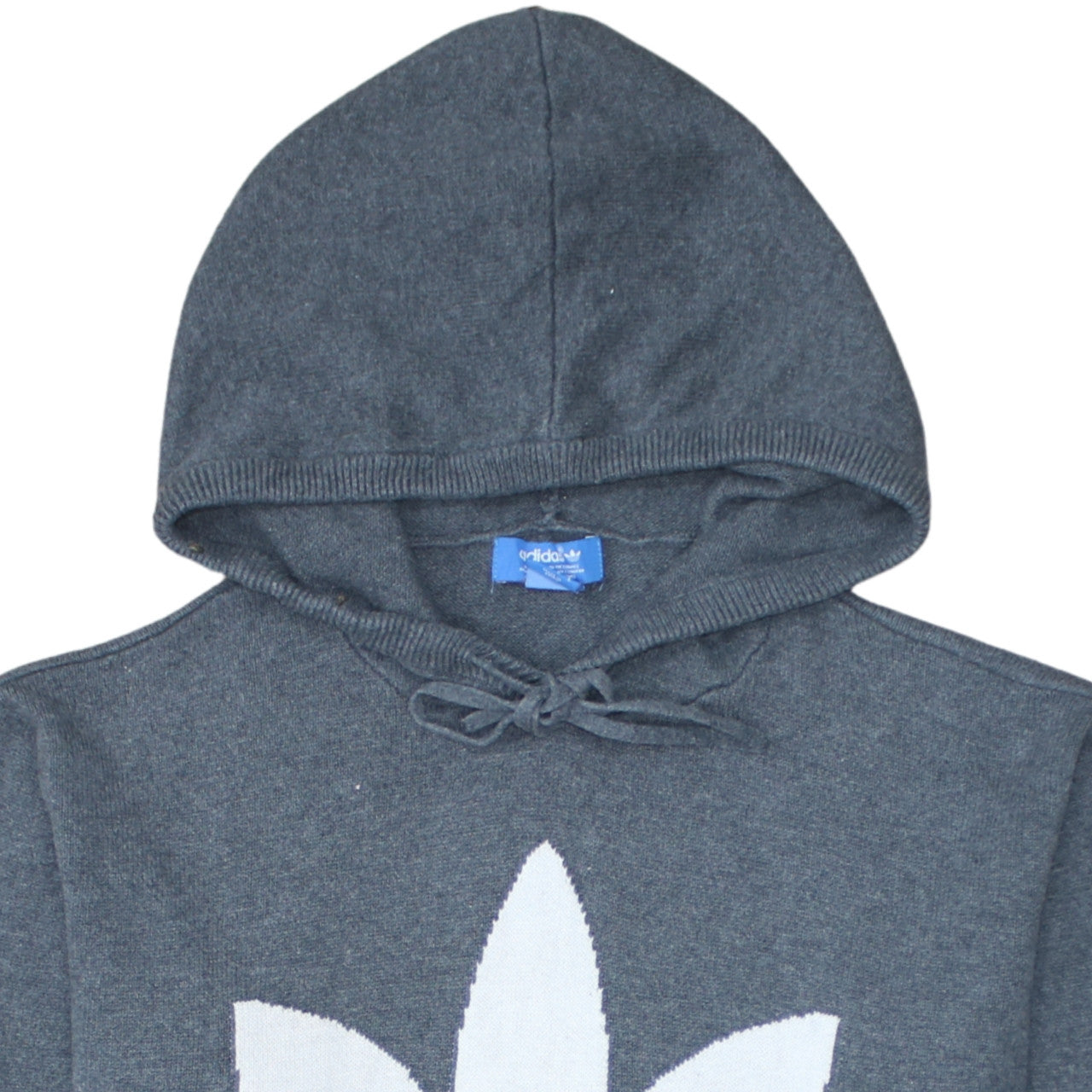 Adidas Womens Grey Hooded Pullover Jumper Size L