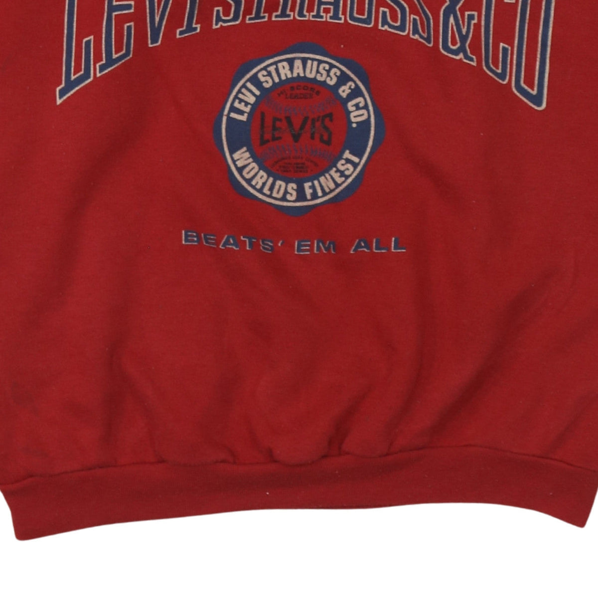 Levi's Women's Red Crew Neck Pullover Sweatshirt Size L Cotton Blend