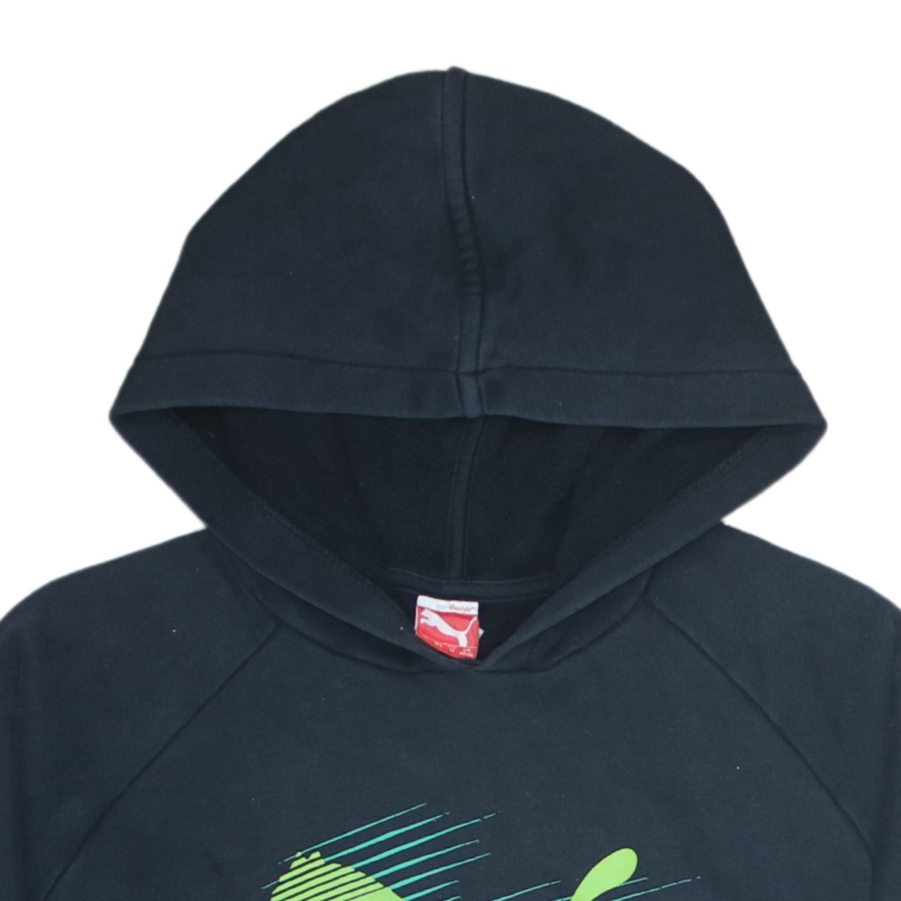 Puma Boys Black Pullover Hoodie 14 Years Graphic Logo Fleece Sweatshirt