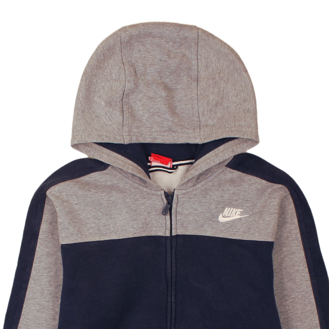 Nike Boys Grey & Navy Full Zip Hoodie 13-15 Years Fleece Sportswear