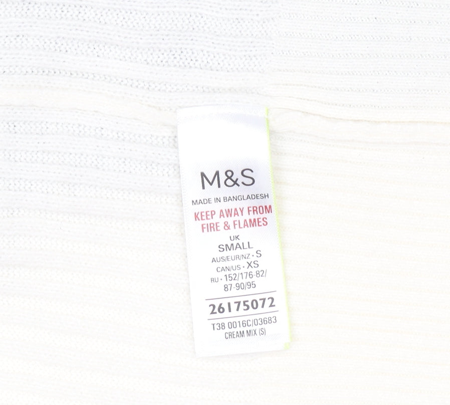 Marks & Spencer Women's Cream Mix Cardigan Small Acrylic Knit