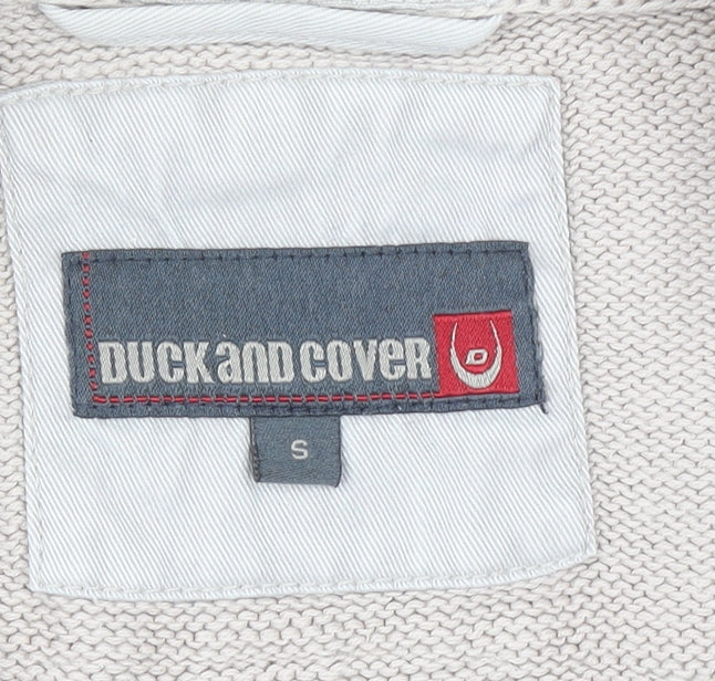 Duck and Cover Men's Beige 1/4 Zip Cotton Jumper Size S