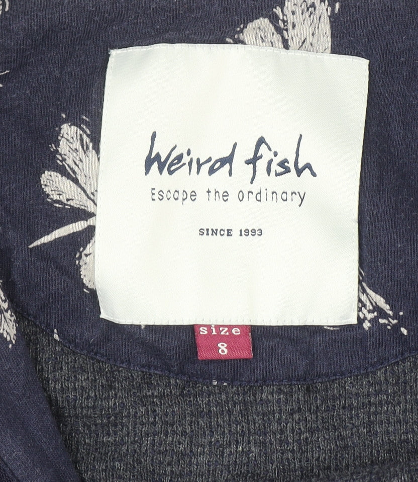Weird Fish Women's Navy Blue Full Zip Hoodie Size 8 Cotton Blend