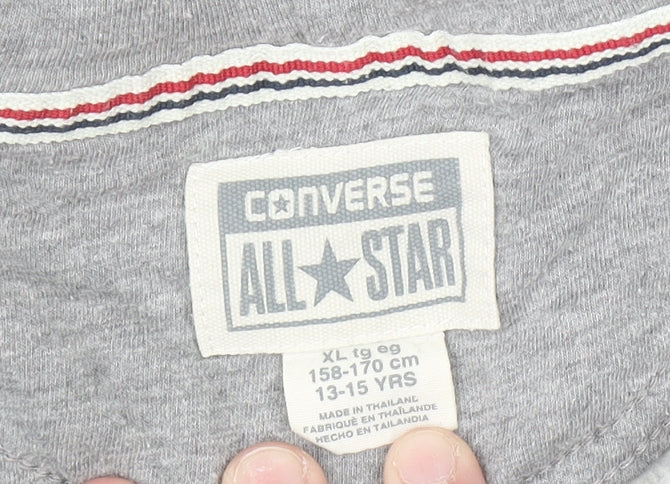 Converse Boys Grey Full Zip Hoodie 13-15 Years Cotton Blend