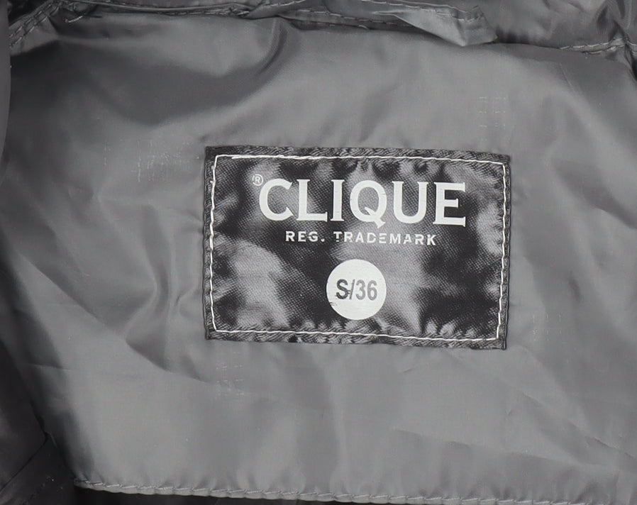 Clique Men's Grey Hooded Puffer Jacket S 36 Insulated Polyester