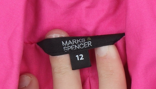 Marks & Spencer Women's Pink Cotton Belted Trench Coat Size 12