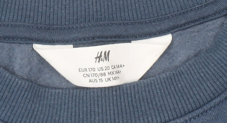 H&M Boys Blue Champs 76 Pullover Sweatshirt 16 Years
