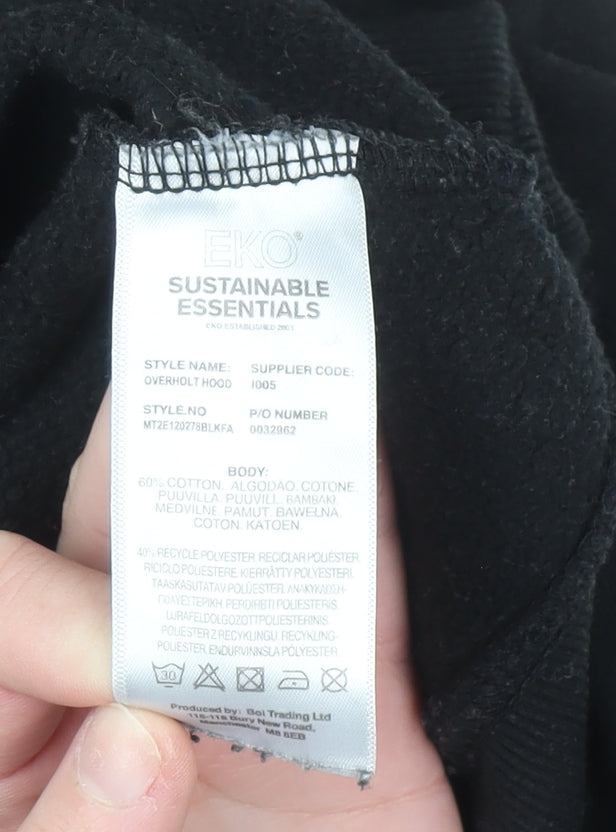 EKO Sustainable Essentials Men's Black Pullover Hoodie S Regular Fit