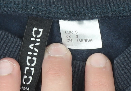 H&M Divided Women's Navy Blue Pullover Sweatshirt Small Crew Neck Casual