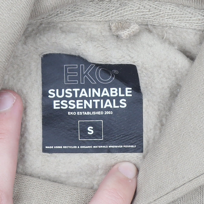 EKO Sustainable Essentials Men's Beige Pullover Hoodie Size S