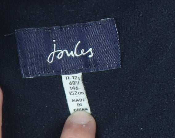 Joules Boys Red Hooded Puffer Jacket 11-12 Years Polyester Winter Coat