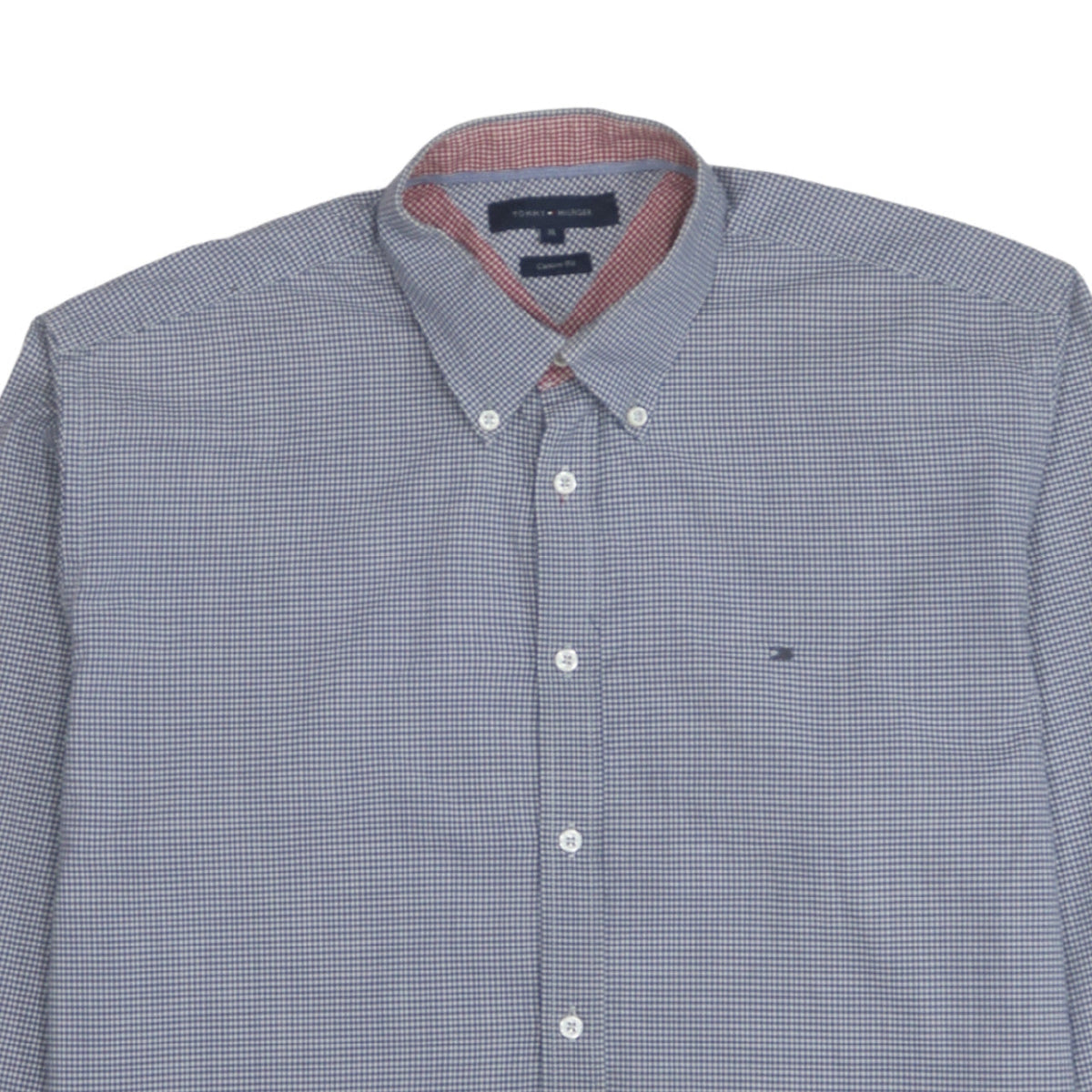Tommy Hilfiger Men's Blue Check Button-Down Shirt XL Classic Fit