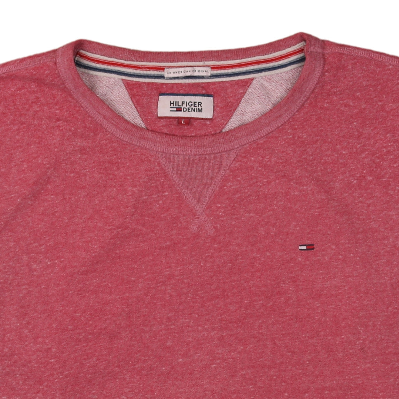 Hilfiger Denim Men's Red Crew Neck Pullover Sweatshirt L