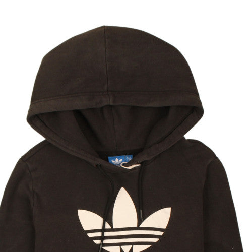 Adidas Womens Black Pullover Hoodie Size 10 S Classic Trefoil Logo