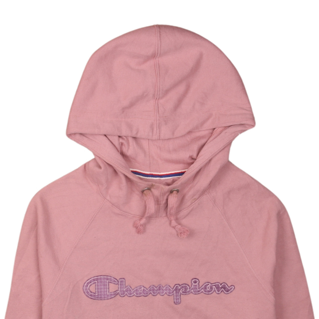 Champion Womens Pink Pullover Hoodie Small Logo Embroidered Sweatshirt