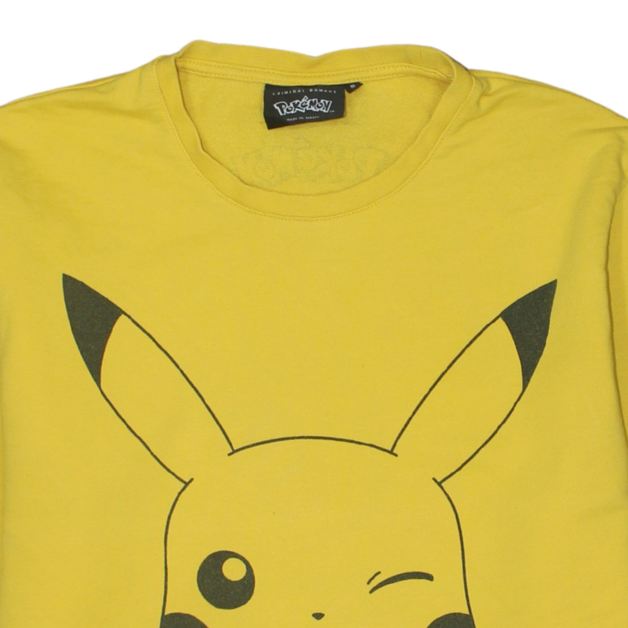 Criminal Damage Pokémon Pikachu Yellow Men's Sweatshirt Size S