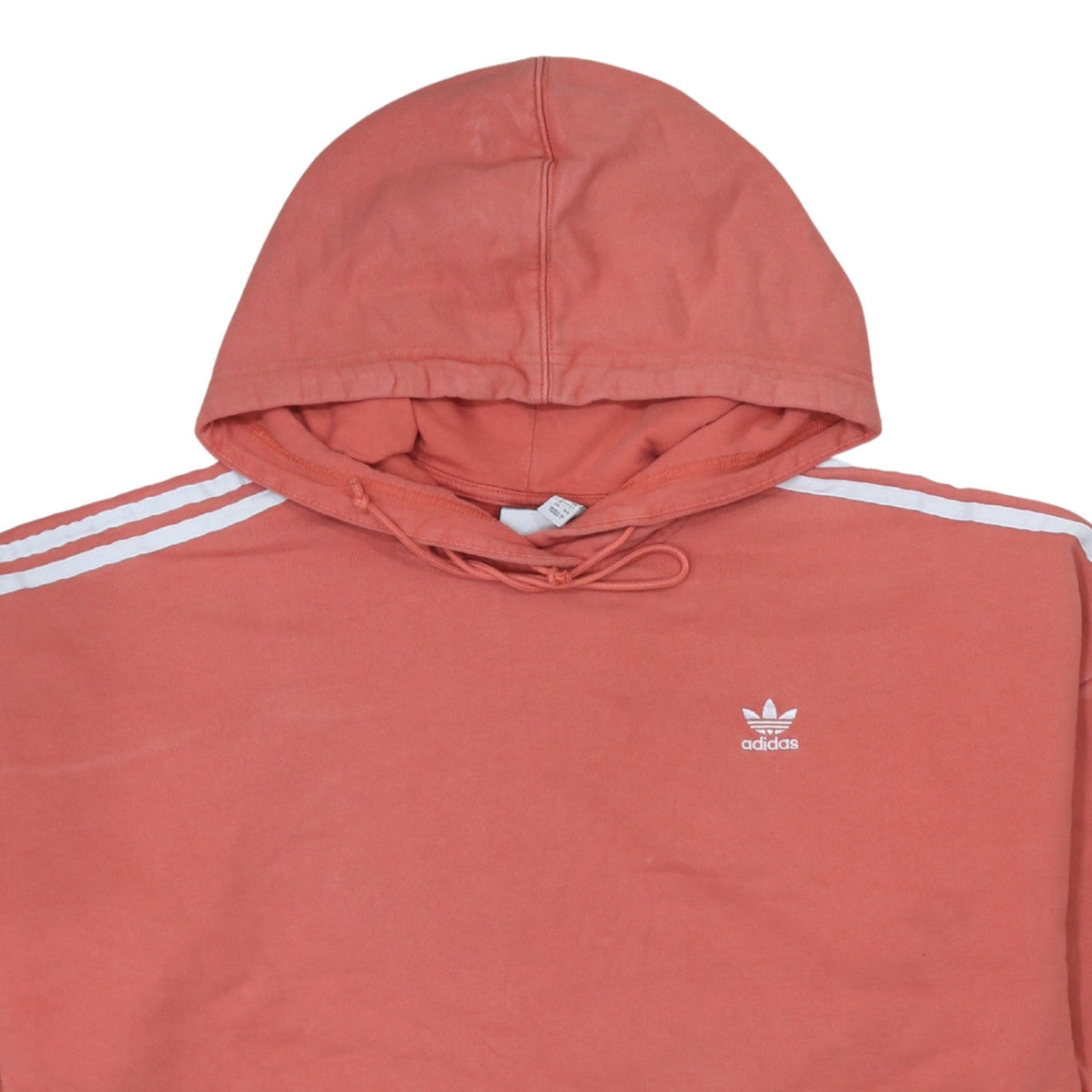 Adidas Women’s Coral 3-Stripes Crop Hoodie Size 8 Cotton Pullover
