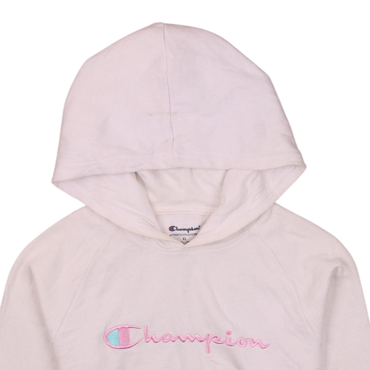 Champion Girls White XL Pullover Hoodie with Embroidered Logo