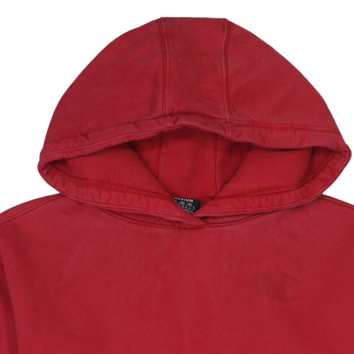 Champion Men's Red Pullover Hoodie Medium Logo Sleeve Fleece