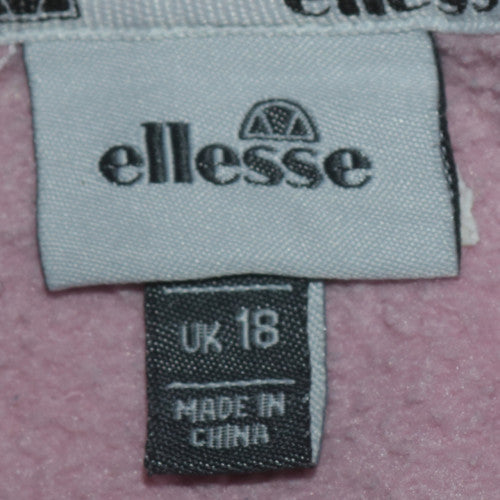 Ellesse Women's Pink Pullover Hoodie UK 18 Casual Fleece Sweatshirt