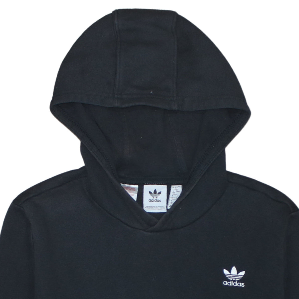 Adidas Boys Black Pullover Hoodie 14 Years Classic Trefoil Sweatshirt