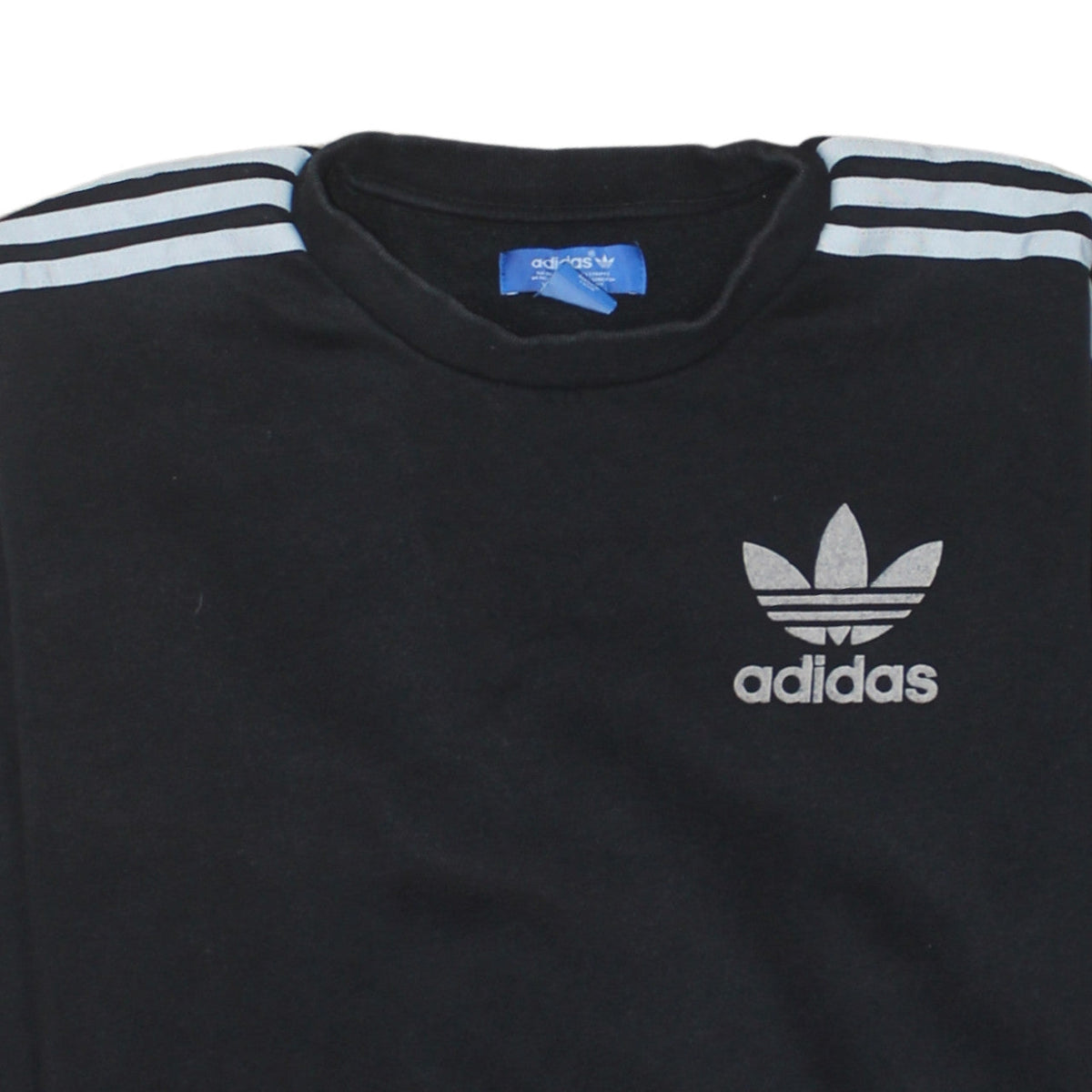 Adidas Womens Black XS Crew Neck Pullover Sweatshirt with Logo