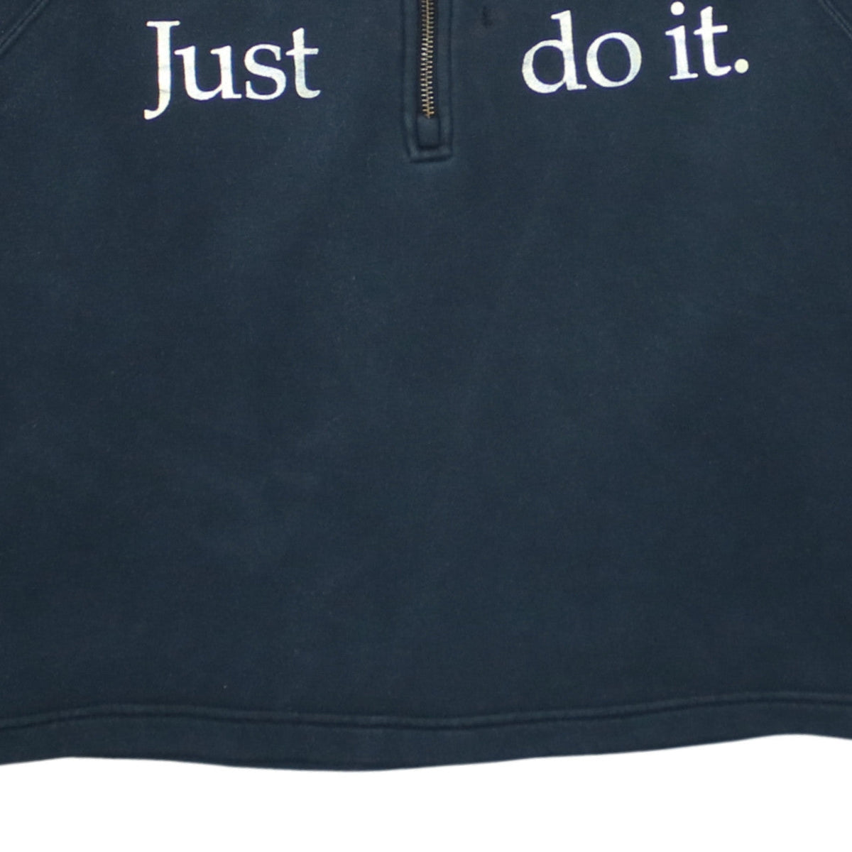 Nike Womens Navy 1/4 Zip Fleece Sweatshirt XL Just Do It Logo