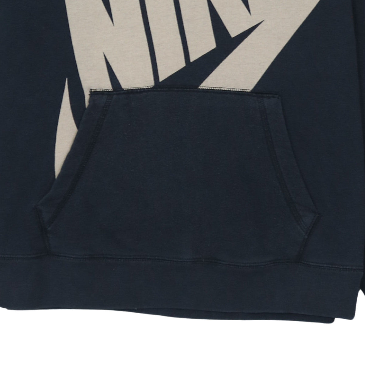 Nike Womens Black Beige Pullover Hoodie Medium Logo Print