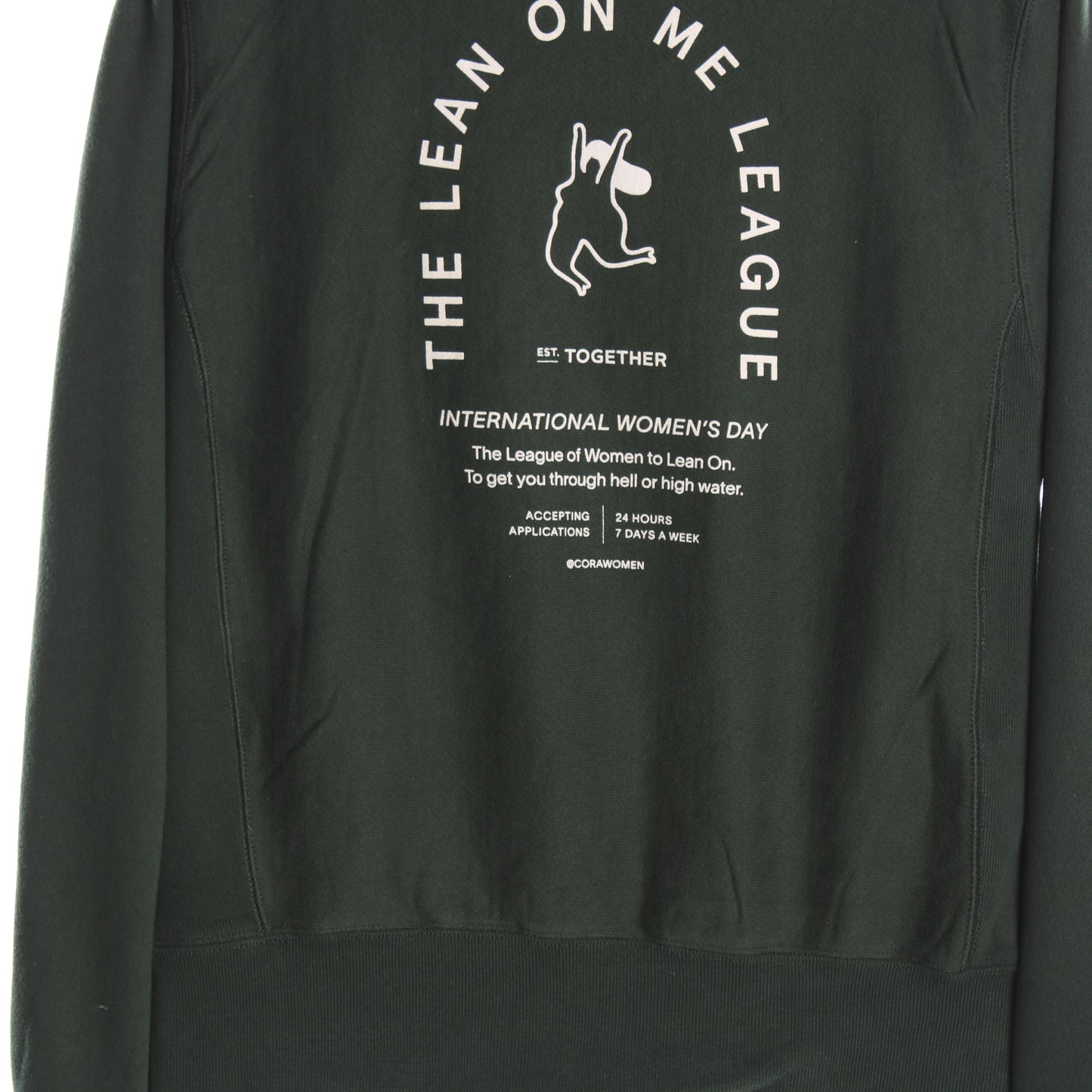 Champion Women's Green Crew Neck Graphic Sweatshirt Size S