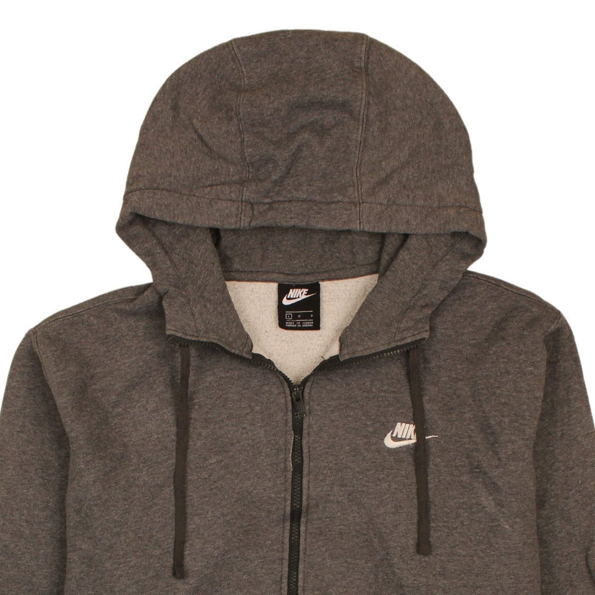 Nike Men’s Grey Full Zip Hoodie L Regular Fleece Sweatshirt